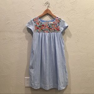 Anthropologie Maeve Embroidered Stripe Dress